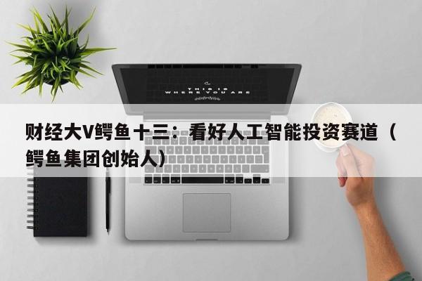 财经大V鳄鱼十三：看好人工智能投资赛道（鳄鱼集团创始人）